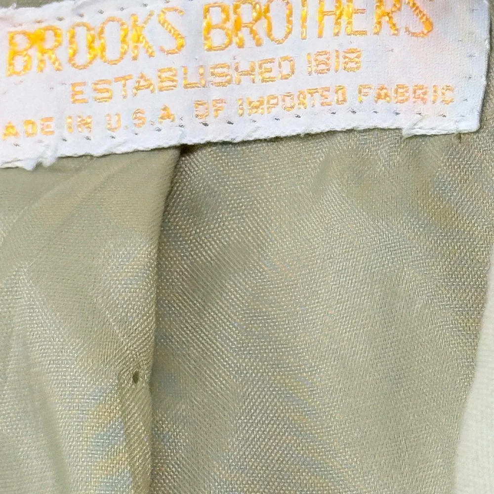 Brooks Brothers Vintage Mens 42L Tan Cotton 3-Button Blazer USA‎ Made washable